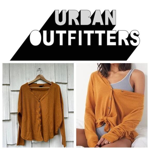 Urban Outfitters Out From Under Jojo Waffle Knit Long Sleeve Thermal Top‎ M - Picture 1 of 8